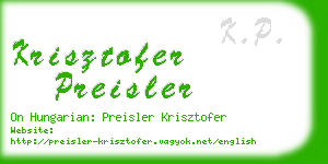 krisztofer preisler business card